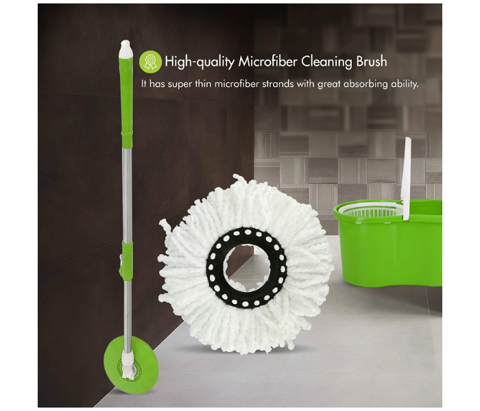 Easy 360 Degree Spinning Mop Bucket Set With 1 Free Mop Head - Green - Zoom Image 4