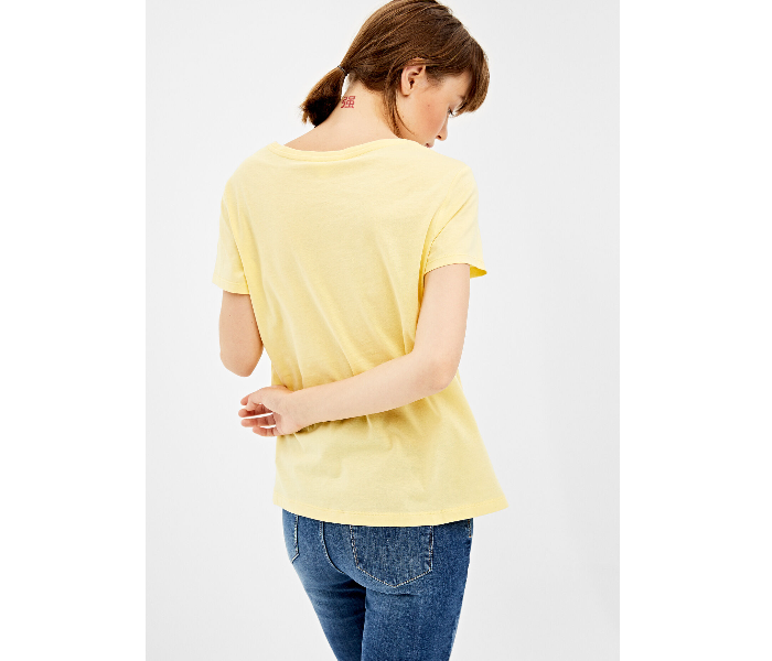 Springfield 138609307 XL Short Sleeve Fancy T-Shirt for Women - Yellow - Zoom Image 3