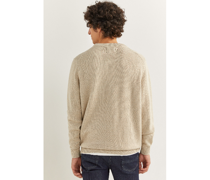 Springfield 141945551 Small Cotton Knitwear for Men - Beige - Zoom Image 2