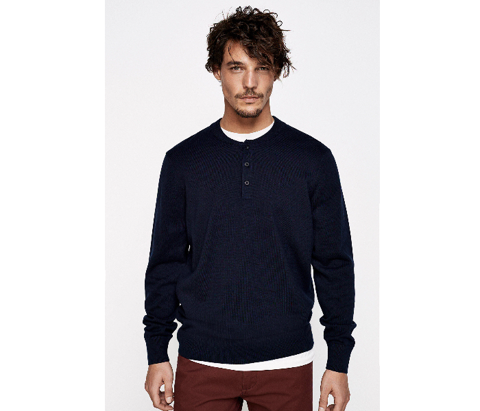 Springfield 141392911 Medium Cotton Knitwear for Men - Dark Blue - Zoom Image 3