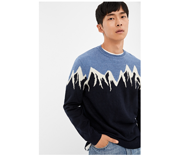 Springfield 140687611 XXL Knitted Jumper for Men - Dark Blue - Zoom Image 3