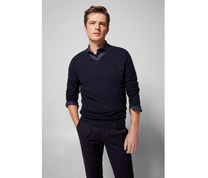 Springfield 140441511 Large Knitted Jumper for Men - Dark Blue - Zoom Image 2