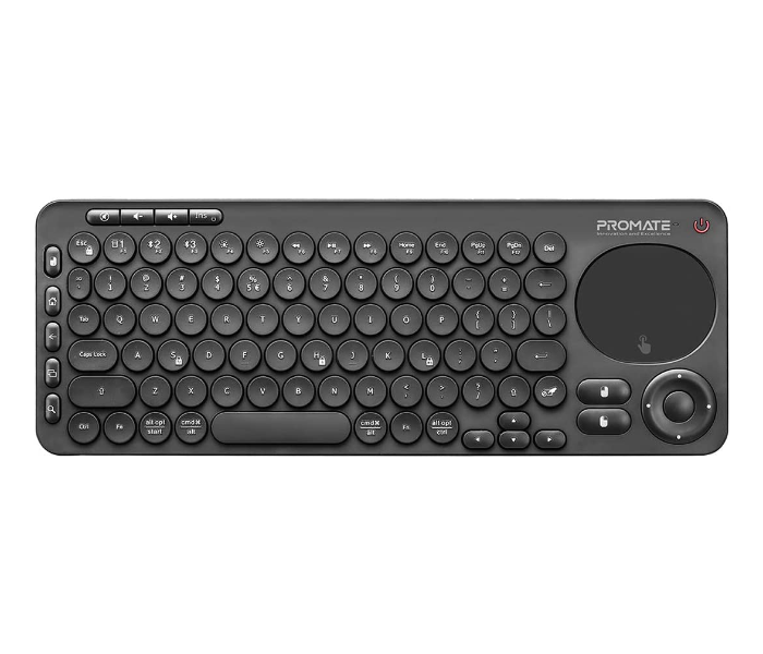 Promate Multi-Function Wireless Bluetooth Keyboard with Touch Pad - Black - Zoom Image 1