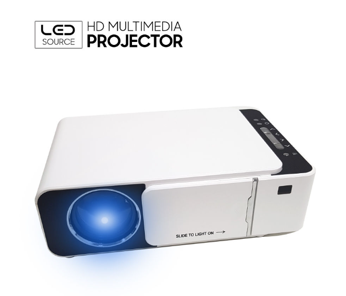 LED HD WiFi Higher Resolution Multimedia Projector - White - Zoom Image 1