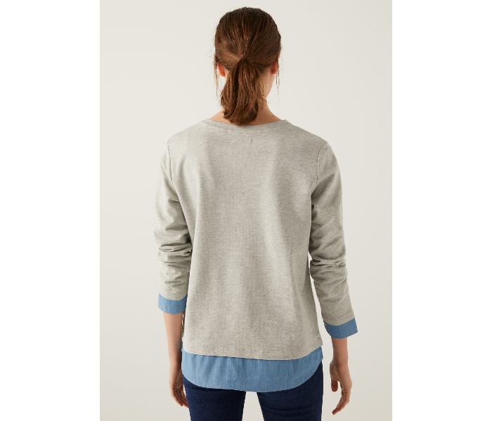 Springfield 108961743 XS Sweat Shirt For Women - Grey - Zoom Image 3