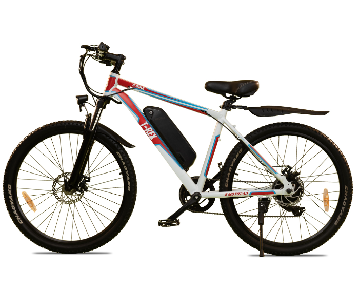 E-Motorad T-REX 250W Mountain Bike - White and Red - Zoom Image 1