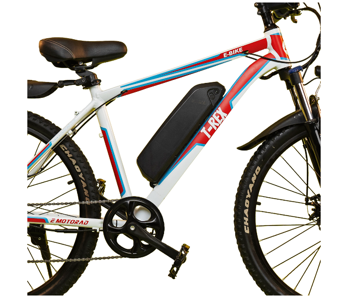 E-Motorad T-REX 250W Mountain Bike - White and Red - Zoom Image 4