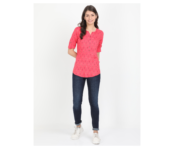 Kaia SK01ST0004TRD005 Small Rayon Casual Top for Women - Pink - Zoom Image 3