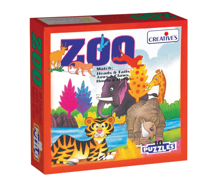 JMsouq Creative Educational CE00708 Zoo 10 Puzzles Educational Game for Kids - Zoom Image 1