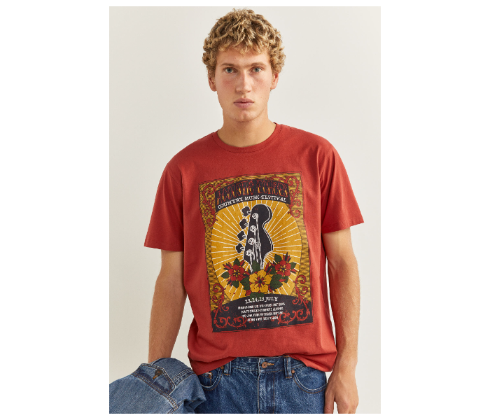 Springfield 026941767 XXL Short Sleeve T-Shirt for Men - Orange - Zoom Image 1