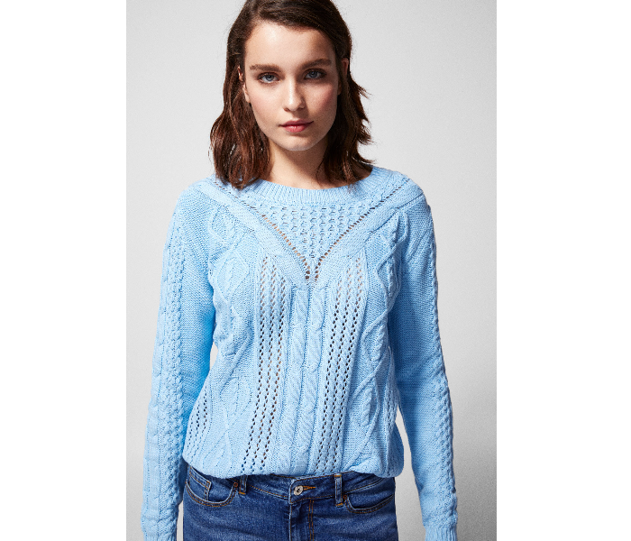 Springfield 133534012 Small Long Sleeve Knitwear for Women - Medium Blue - Zoom Image 1