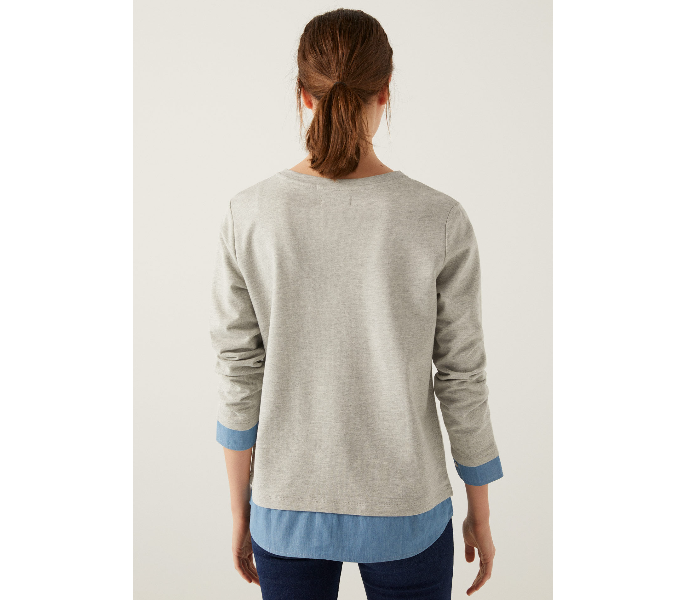 Springfield 108961743 Medium Sweat Shirt For Women - Grey - Zoom Image 3