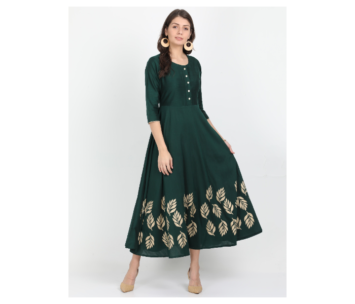 Kaia SK01PW0011BGR002 Large Cotton Silk Dress for Women - Green - Zoom Image 5