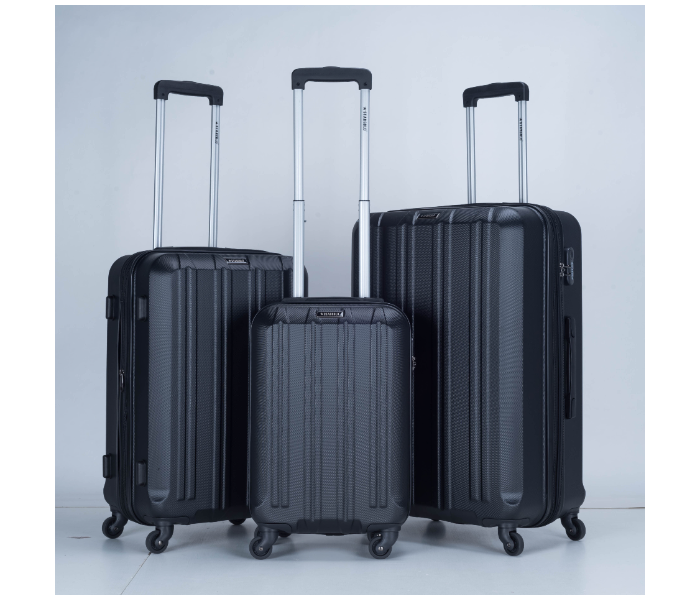 Star Gold SG-T82B Set of 3 High Quality ABS Trolley Bags - Black - Zoom Image