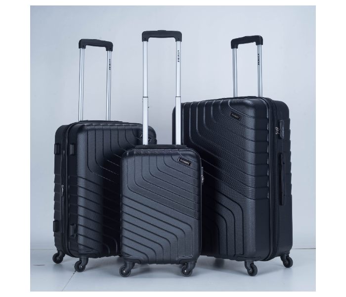 Star Gold SG-T85B Set of 3 High Quality ABS Trolley Bags - Black - Zoom Image