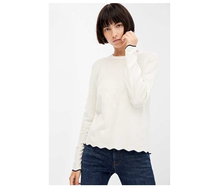 Springfield 133688697 Small Long Sleeve Knitwear for Women - White - Zoom Image 1