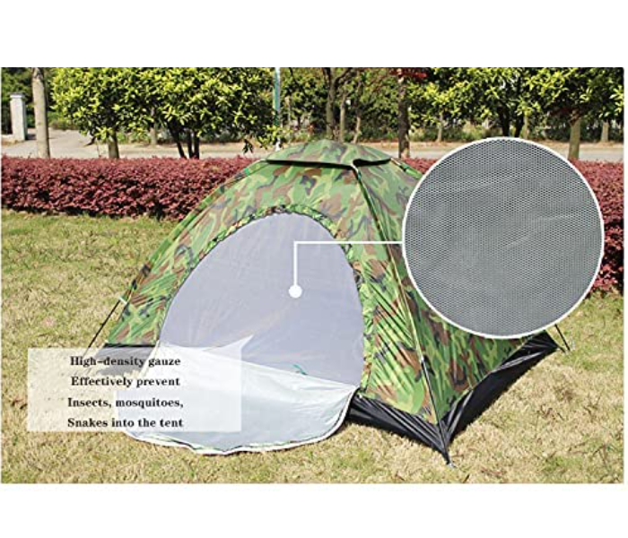 Outdoor 4 Person Raining Proof Travel Camping Tent - Army Green - Zoom Image 2