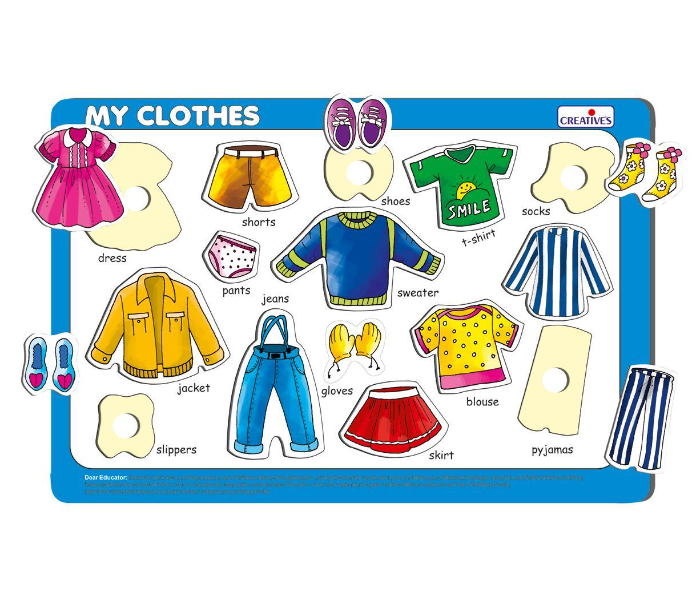 JMsouq Creative Educational CE00343 Play N Learn 2 in 1 My Clothes and In the Bathroom Educational Game for Kids - Zoom Image 3