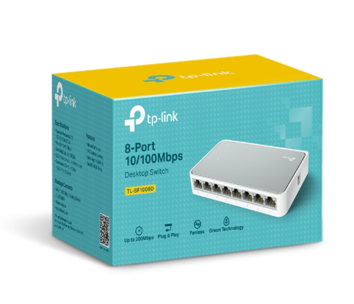 TP-Link 8-Port 10 100Mbps Desktop Switch TL-SF1008D - White - Zoom Image 3