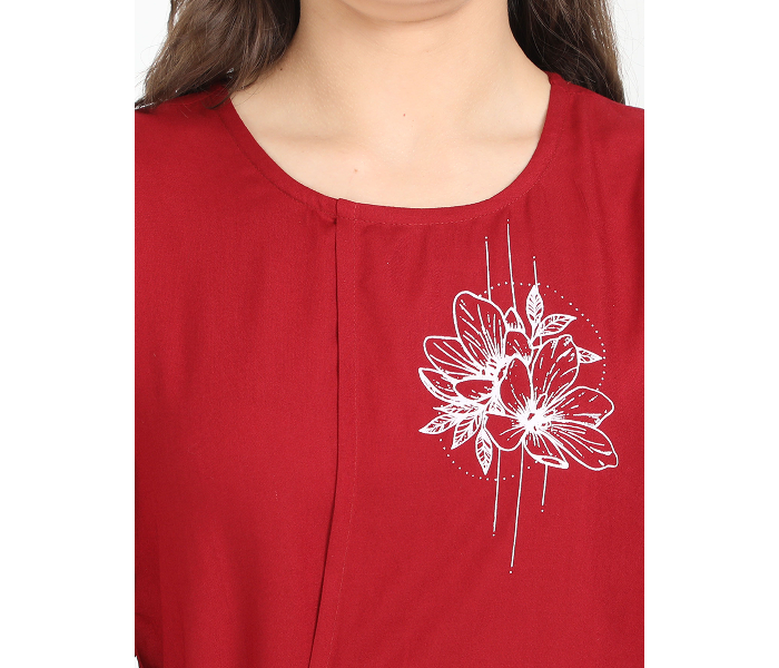 Kaia SK01ST0006MRN005 XL Casual Top for Women - Maroon - Zoom Image 4