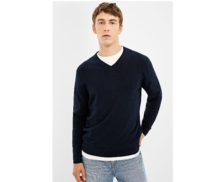 Springfield 140661211 XXL Knitted Jumper for Men - Dark Blue - Zoom Image 3