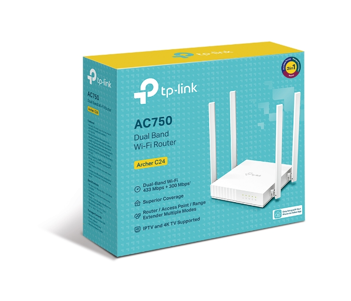 TP-Link Archer C24 AC750 Dual-Band Wi-Fi Router - White - Zoom Image 4