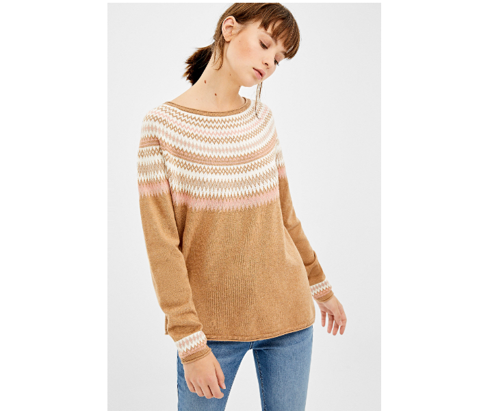 Springfield 133680097 XS Long Sleeve Knitwear for Women - Brown - Zoom Image 2