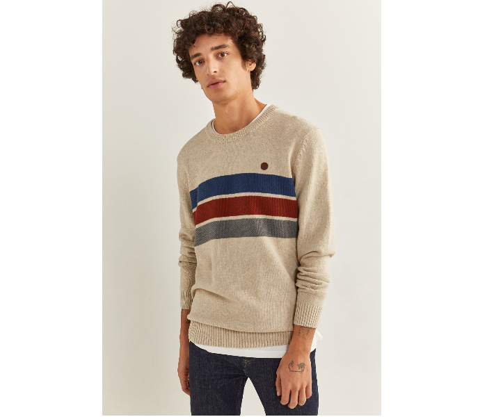 Springfield 141945551 XXL Cotton Knitwear for Men - Beige - Zoom Image 3