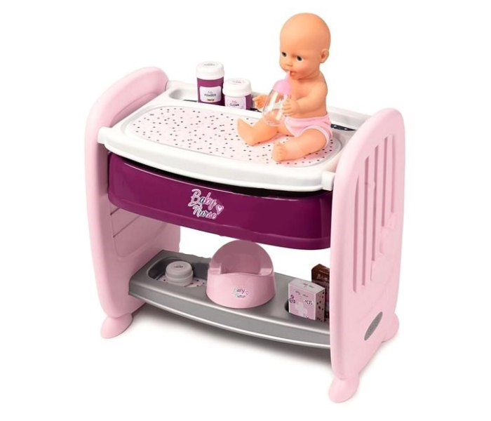 Smoby 7600220353 Baby Nurse 2 in 1 Sleeping Bed - Pink - Zoom Image