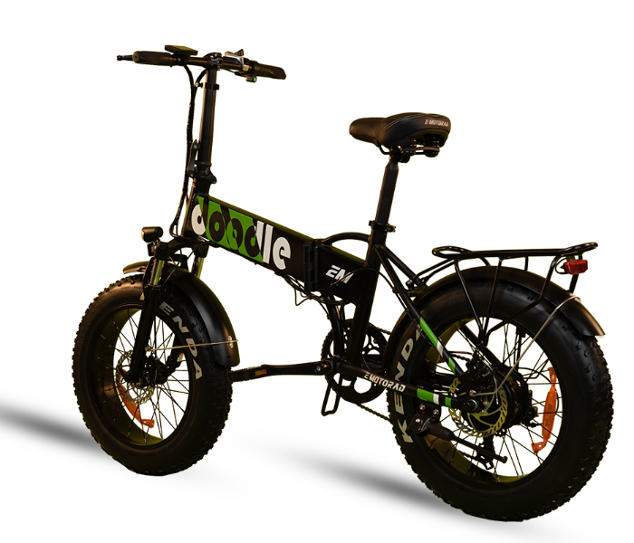 E-Motorad Doodle 350W Foldable Electric Bike - Black - Zoom Image 3