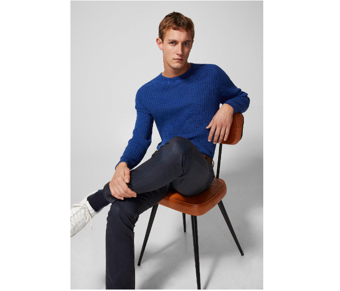 Springfield 140468718 Medium Knitted Jumper for Men - Light Blue - Zoom Image 4