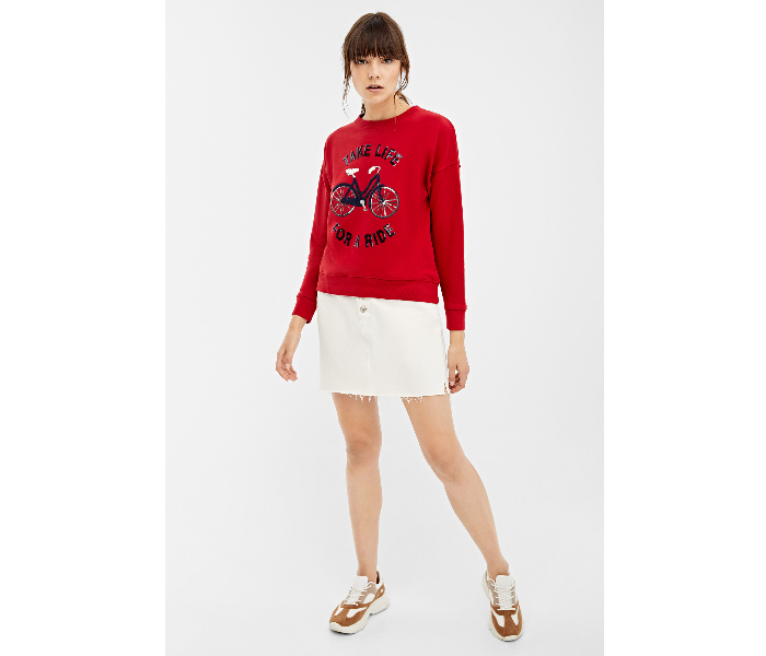 Springfield 108695260 Extra Small Sweat Shirt for Women - Red - Zoom Image 1