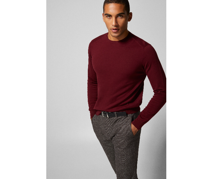 Springfield 140453968 Medium Knitted Jumper for Men - Maroon - Zoom Image 3