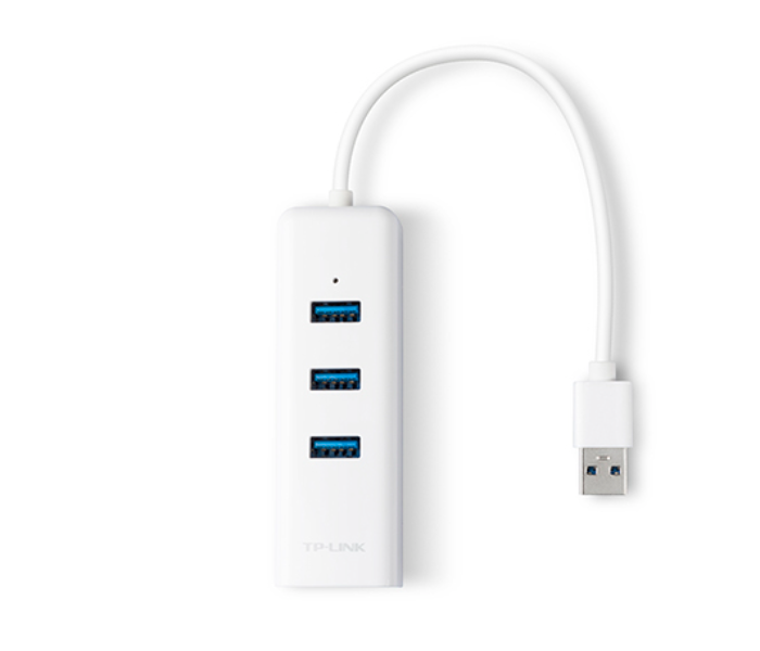 TP-Link USB 3.0 3-Port Hub and Gigabit Ethernet Adapter 2 in 1 USB Adapter UE330 - White - Zoom Image 2