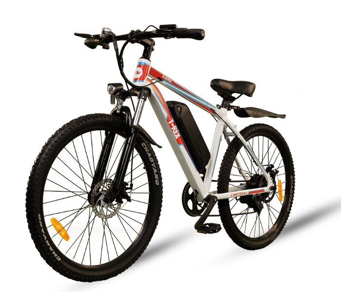 E-Motorad T-REX 250W Mountain Bike - White and Red - Zoom Image 2