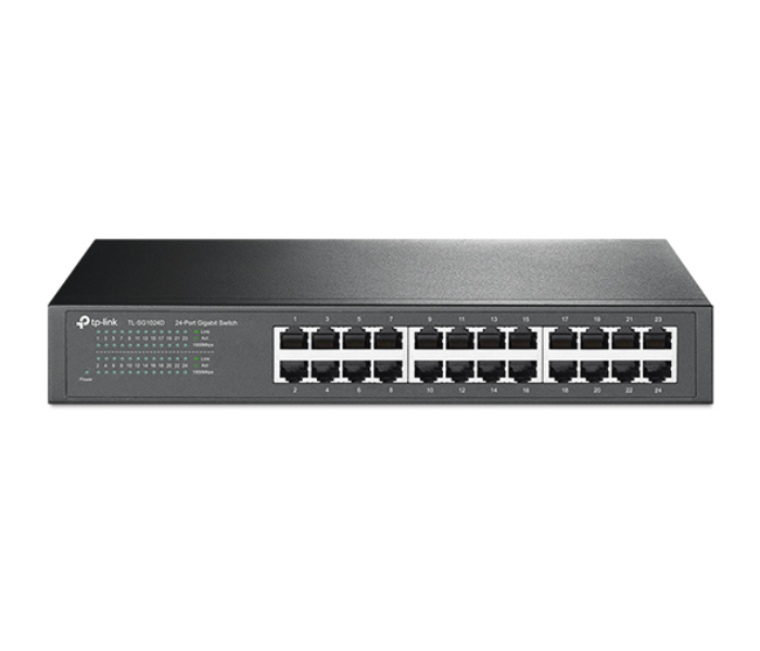 TP-Link 24-Port Gigabit Desktop Rackmount Switch TL-SG1024D - Black - Zoom Image 1