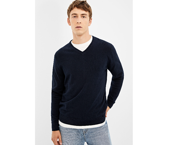 Springfield 140661211 Large Knitted Jumper for Men - Dark Blue - Zoom Image 3