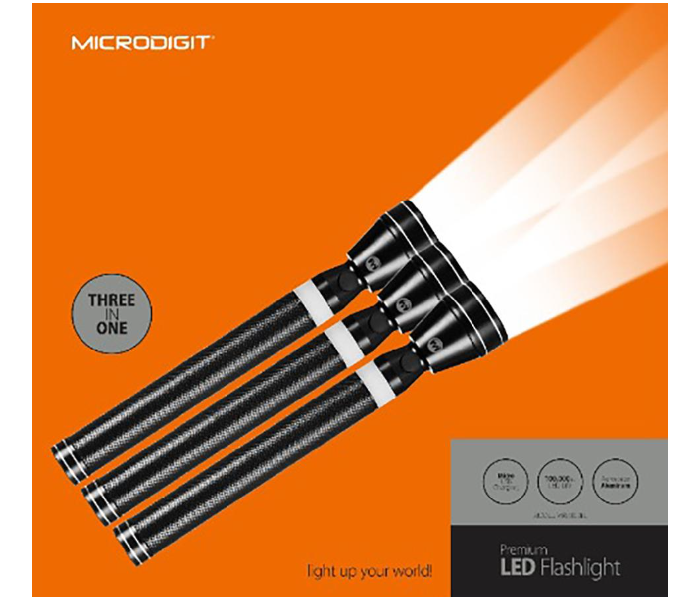 Microdigit MRS6803FL Set of 3 3SC LED Flash Light - Black - Zoom Image 2