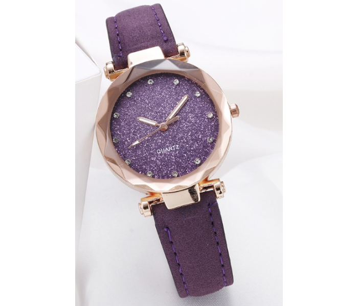 Starry Sky Luxury Wrist Strap Watch For Women - Purple - Zoom Image