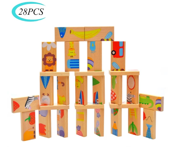 Generic 2107794 28 Piece Multi Game Dominos Toy Blocks for Motor Skills and Logical Reasoning for Kids - Zoom Image 1