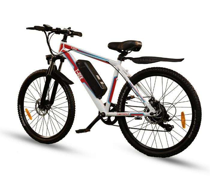 E-Motorad T-REX 250W Mountain Bike - White and Red - Zoom Image 3