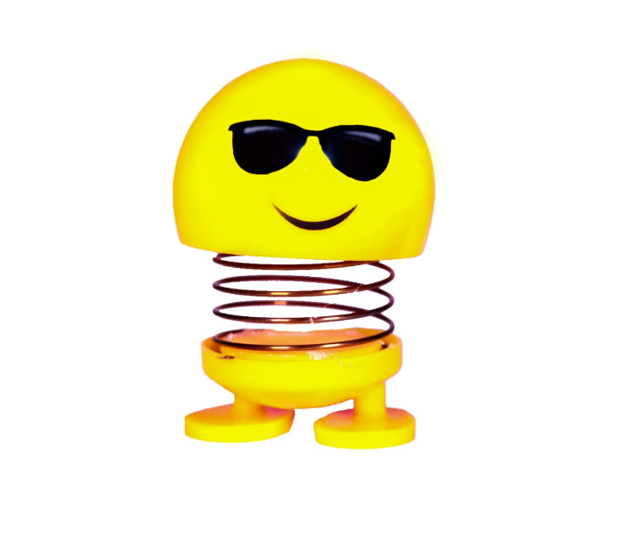 Fashion Spring Bounce Grinning Smiley Doll Toy for Car Dashboard Maglo faxes - (Yellow) - Zoom Image 1