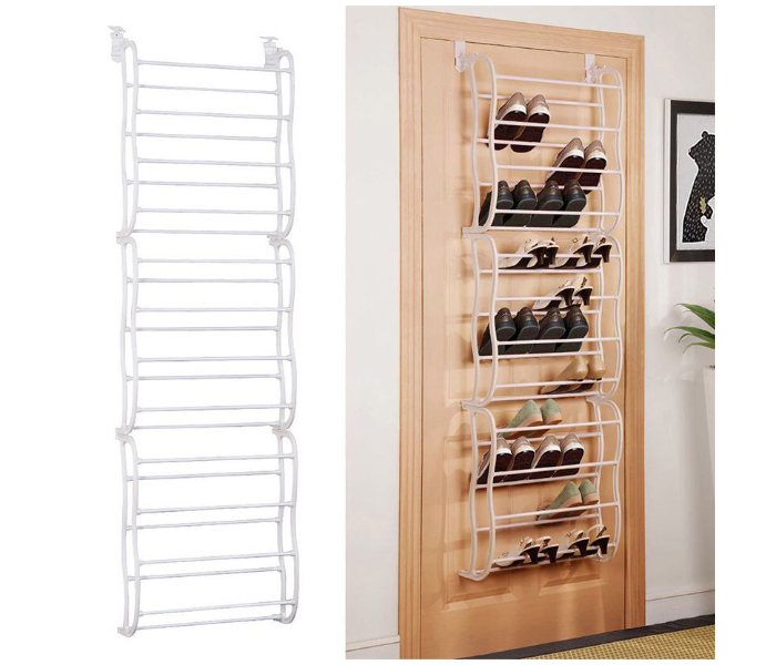 Jongo Pocket over The Door Shoe Rack - White - Zoom Image