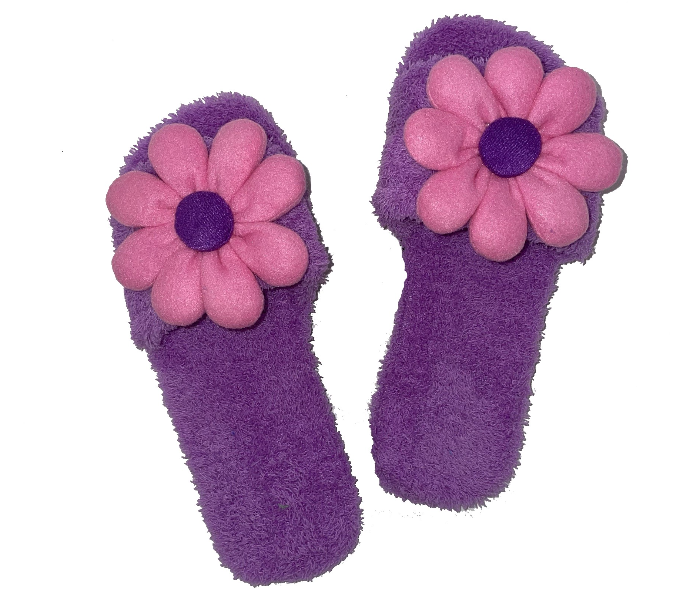 Casual LFO34 US 07 Flower Design Daily Wear Soft Flat Home Slippers for Women - Light Purple - Zoom Image