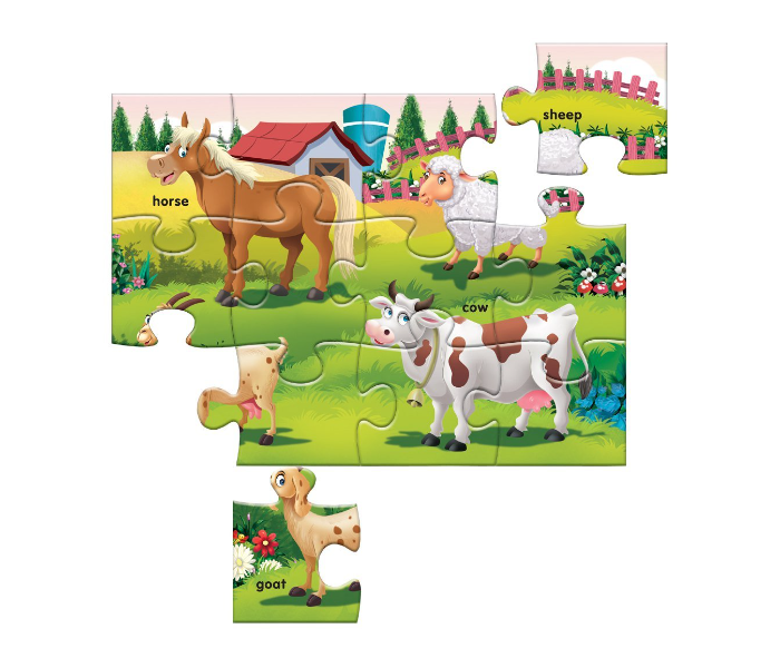 JMsouq Creative Educational CE00783 Early Puzzles Step II Farm Animals Educational Game for Kids - Zoom Image 1