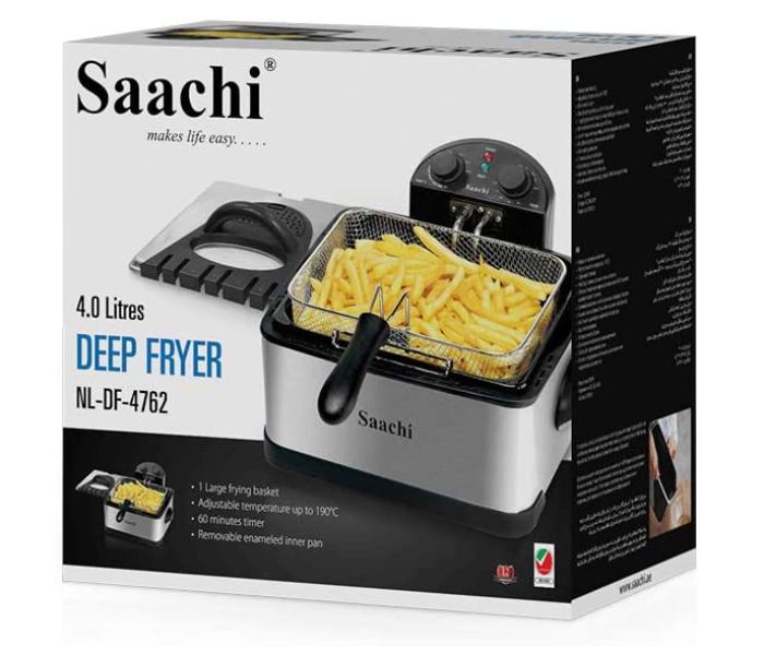 Saachi DF4762 2000W 4 Litre Stainless Steel Deep Fryer - Black and Silver - Zoom Image 2