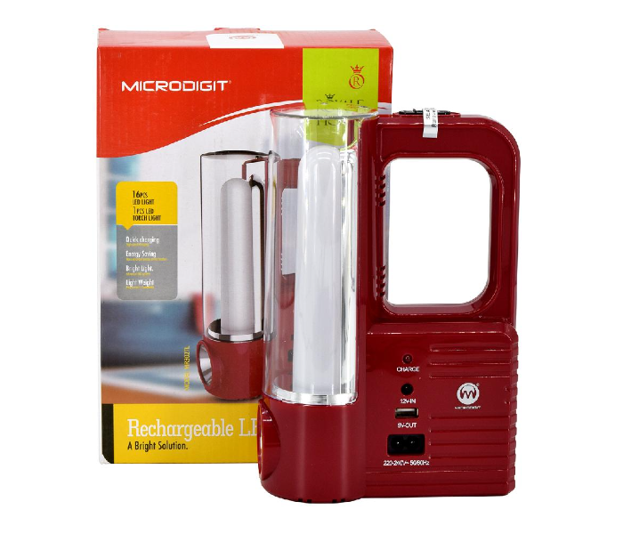 Microdigit MR302TL Rechargeable LED Lantern - Red - Zoom Image 2