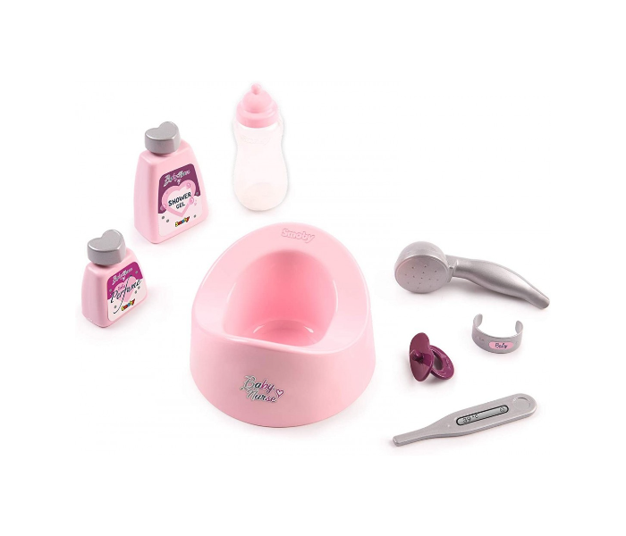 Smoby 7600220359 Baby Nurse Bath Set and Accessories - Pink - Zoom Image 2