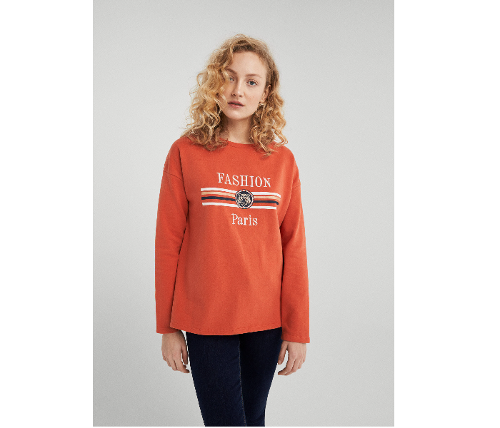 Springfield 108589109 Large Sweat Shirt for Women - Orange - Zoom Image 2