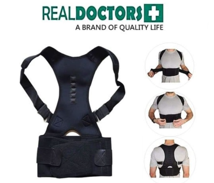 Real Doctors Back Posture Support Brace Large JA023-4 - Black - Zoom Image 4